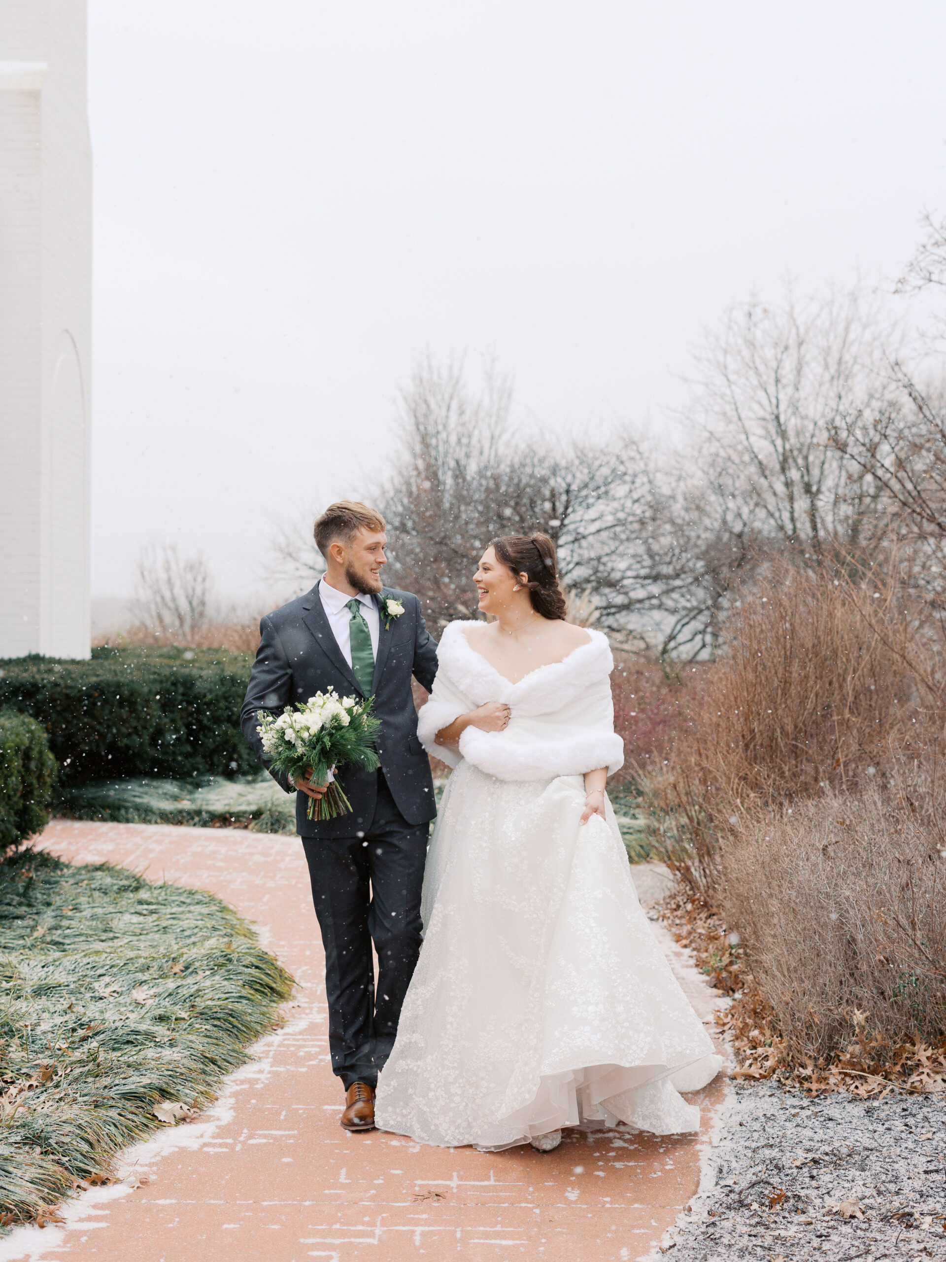 Kayla and Jacob winter wedding portrait at The Callaway Jewel in Callaway Missouri captured by a Columbia wedding photographer, Kiley Ann Photography.